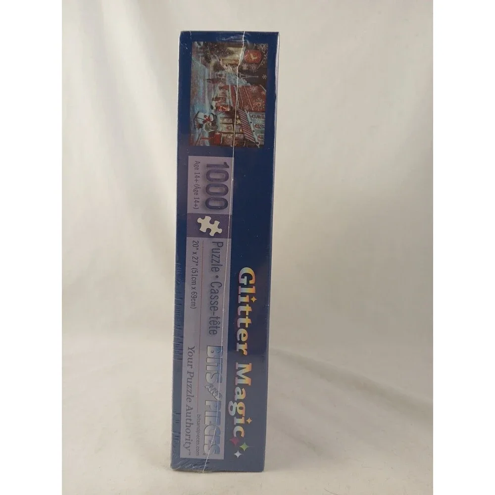 Bits and Pieces 1000 Piece Glitter Magic Puzzle-Christmas in Paris-NEW/SEALED!